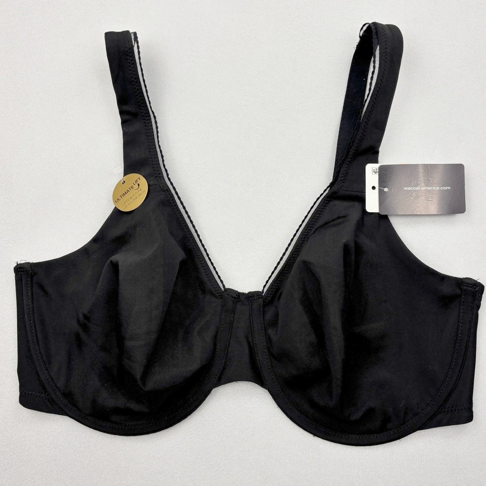 NWT Wacoal Bra Womens 38DD Black Ultimate Lift Underwire Seamless Full Figure